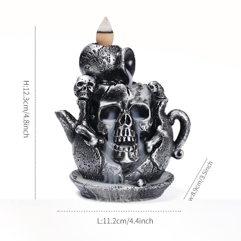 New Popular Advanced Resin Reflux Aromatherapy Stove Home Decoration Creative Teapot Skull Skull Handicrafts Ornaments