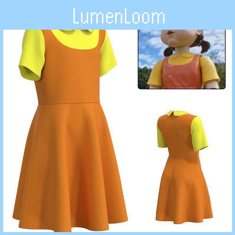 Squid Game Wooden Doll Cosplay Dress Comfortable And Breathable Red Green Light