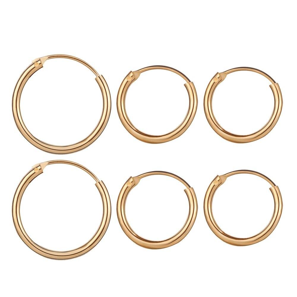Gold Color Hoop Earrings Voguish Fashionable Black R Tone Color Punk Ear Rings Women Men Circle Earrings Hoops Hip Hop Jewelry UnisexFashion Ear