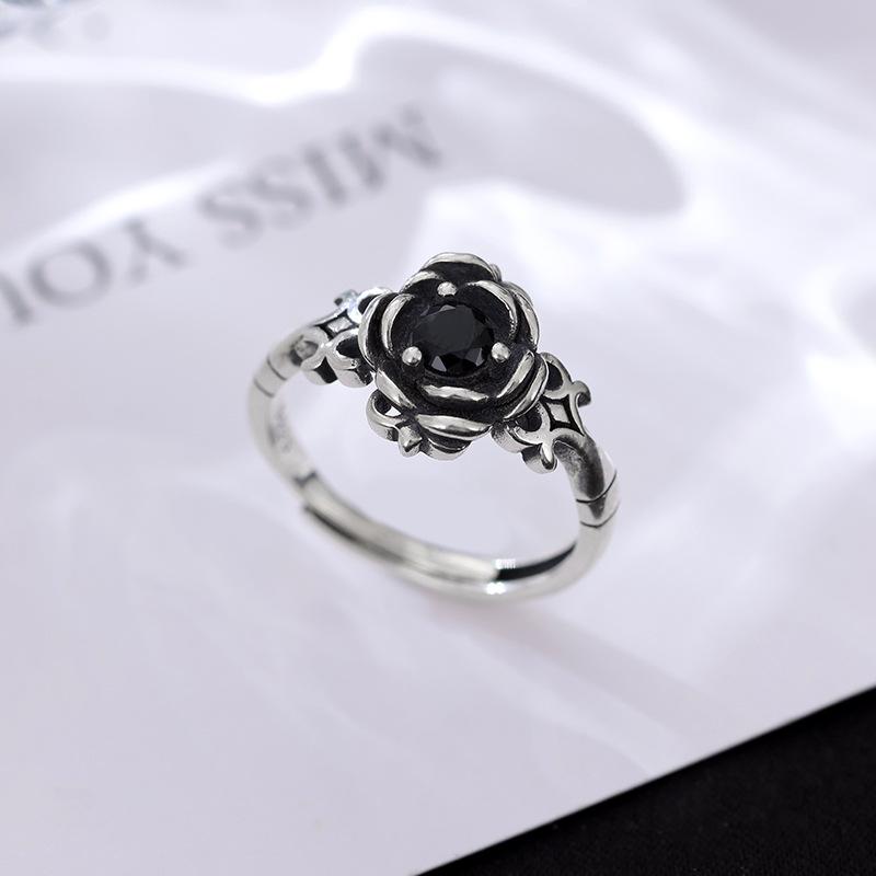 Banyan Tree S925 Silber Dunkelrosa Ring: Einfacher, Punkiger, Cooler, Süßer Stil für Frauen