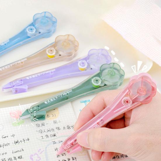 Correction Tape Flower Top Cover Smooth Silent Rollers Large Capacity Correction Tape Student Stationery Correction Tool