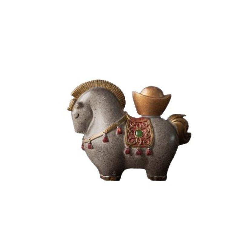 Lucky Horse Tea Pet Chinese Style Fortune Tang Horse Ornament Reusable Tea Tray Accessory Fine Tea Play for Tea Table