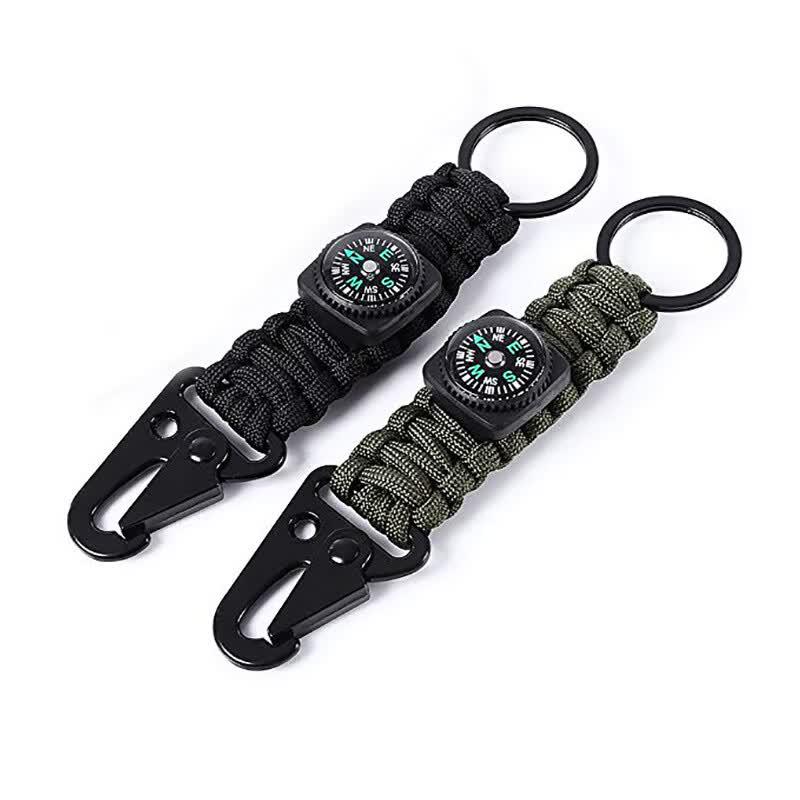 Outdoor 5-in-1 Survival Paracord Keychain with Compass
