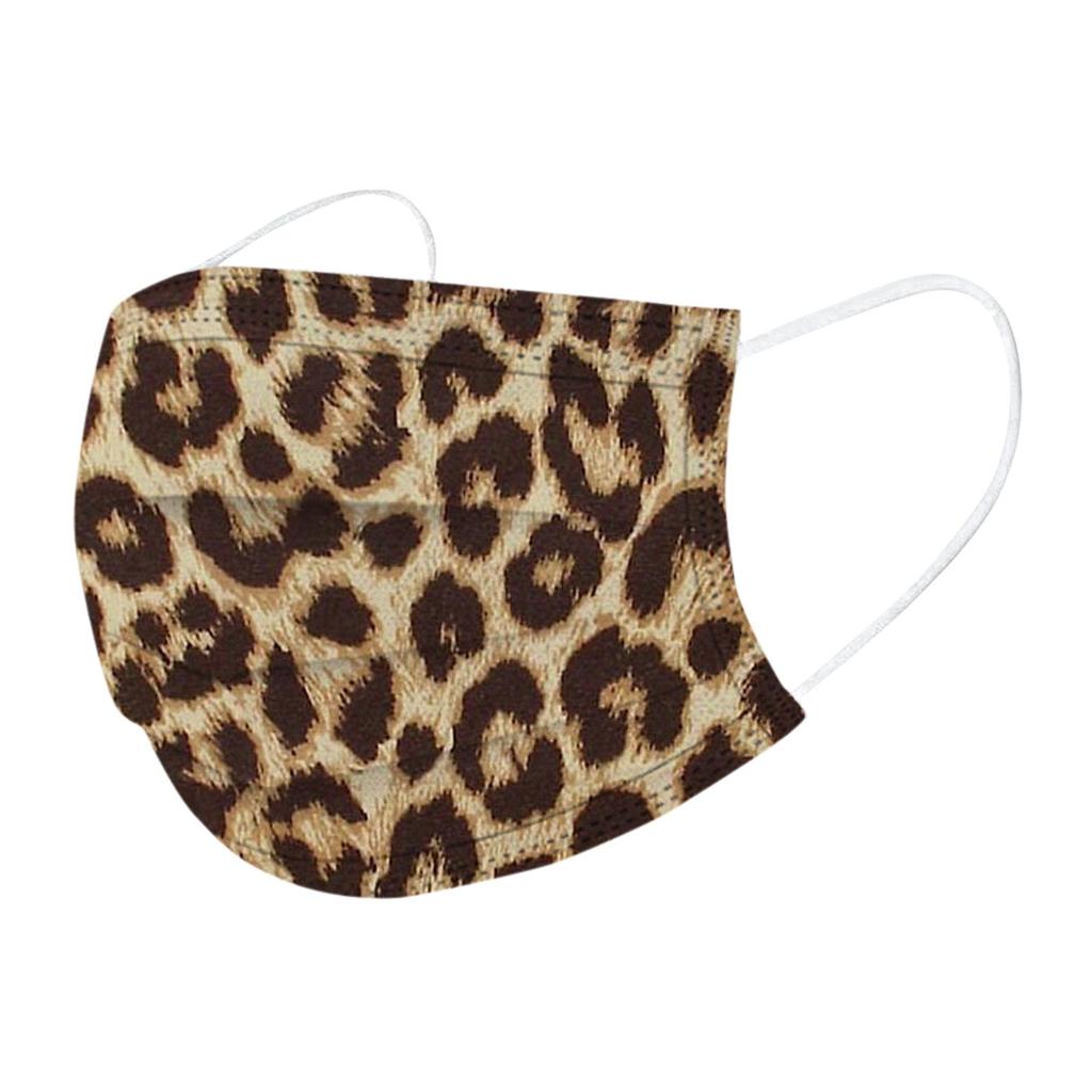 Adult Three-Layer Disposable Dust-Proof Protective Leopard Print Mask