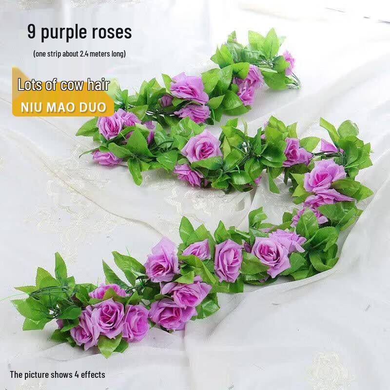 Artificial Flower Garland Vine with Green Leaves