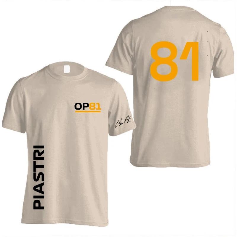 Oscar Piastri 81 Driver Logo Racing Team Men T-shirt Summer Short Sleeve Women Tee Shirts Fashion Couple Clothes Top