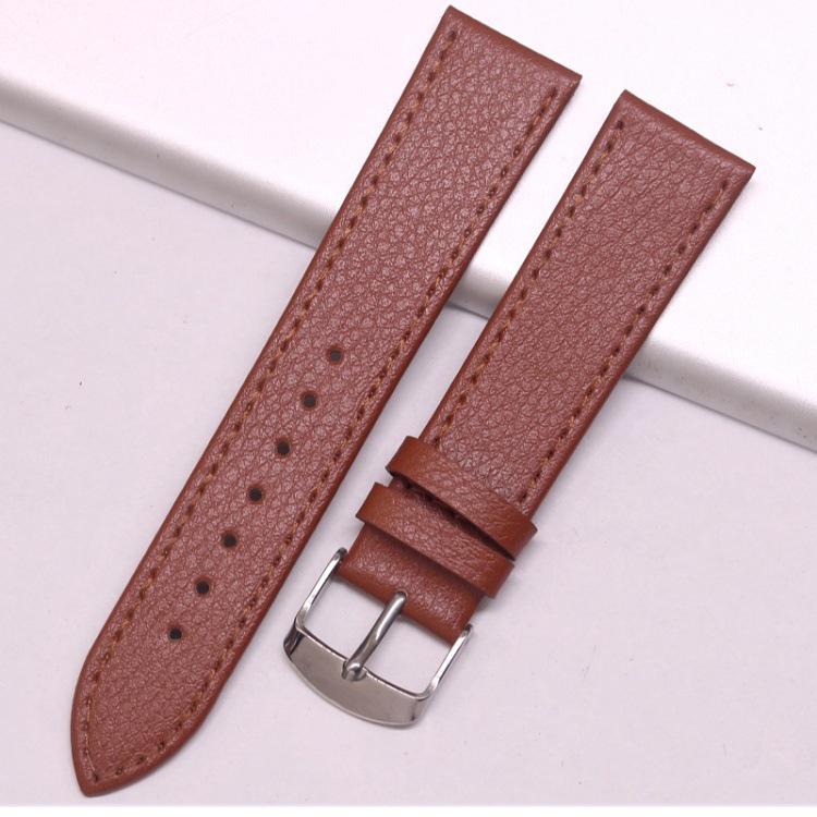 

KX Fashion Мужской ультратонкий ремешок для часов из натуральной кожи с рисунком личи, с мягкой телячьей кожей и аксессуарами-шпильками для ушей 16mm Width