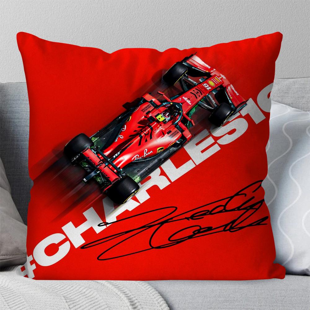 C-Charles L-Leclerc F1 16 Kissenbezug Quadratisches Kissen Schlafzimmer Sofa Freizeit Komfortkissen Auto Wohnzimmer Heimdekoration 40X40