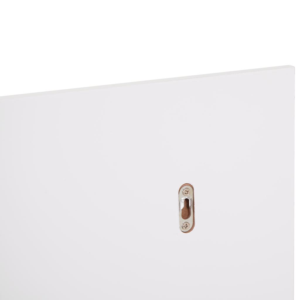 Modern Bathroom Mirror, Wall-mounted Vanity Mirror with 3 Tiers Storage Shelves for Make Up, White