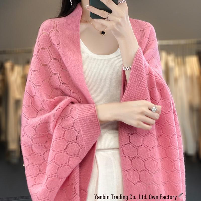 Skin-Friendly Wool Knit Hollow Shawl Scarf Cloak - Autumn/Winter Collection