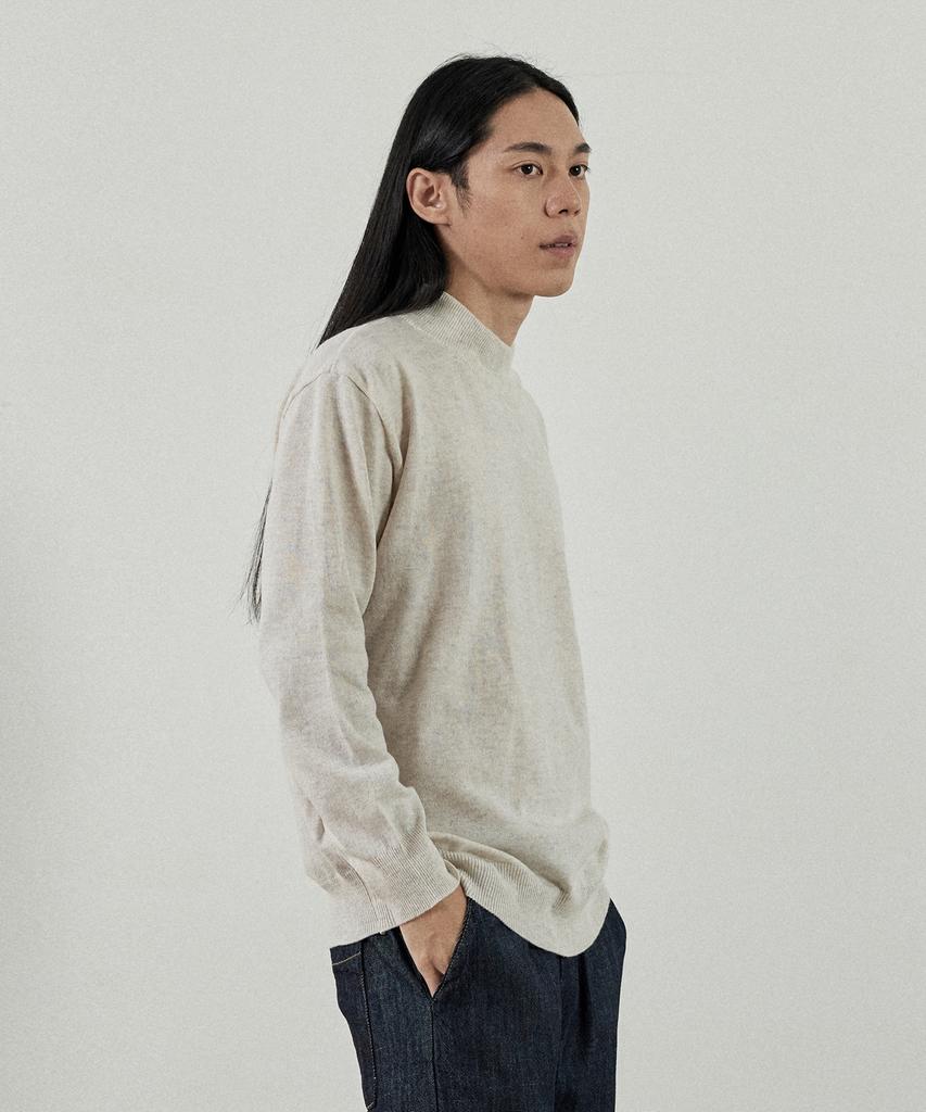 Analog Mood-Like Semi-Half Turtleneck Knit (Oatmeal)