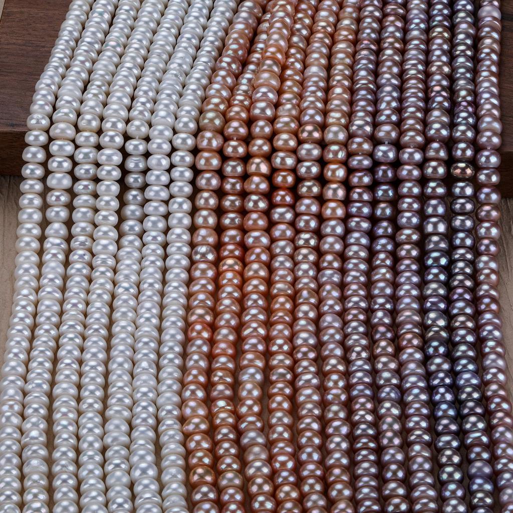 Zhuji natural freshwater pearls89mm Strong light steamed bun abacus beads semi-finished product DIY Handmade jewelry