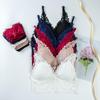 Women Fashion Floral Lace Underwear Set Solid Color Bra Panties Bikini Lingerie Set Pajamas Nightwear Set