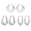 Tube Thick Hoop Earring Silver Color, Geometric Earring Lightweight Stainless Steel Fashion Women Chrismas Gift