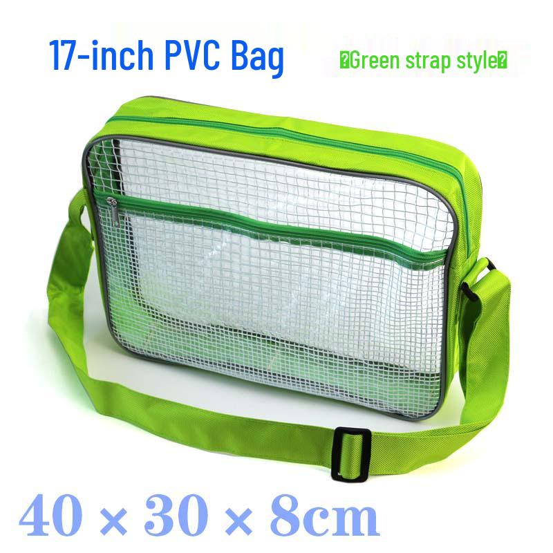 Transparent Anti-Static PVC Tool Bag - Dust-Free Cleanroom Crossbody/Shoulder Bag with Grid Storage