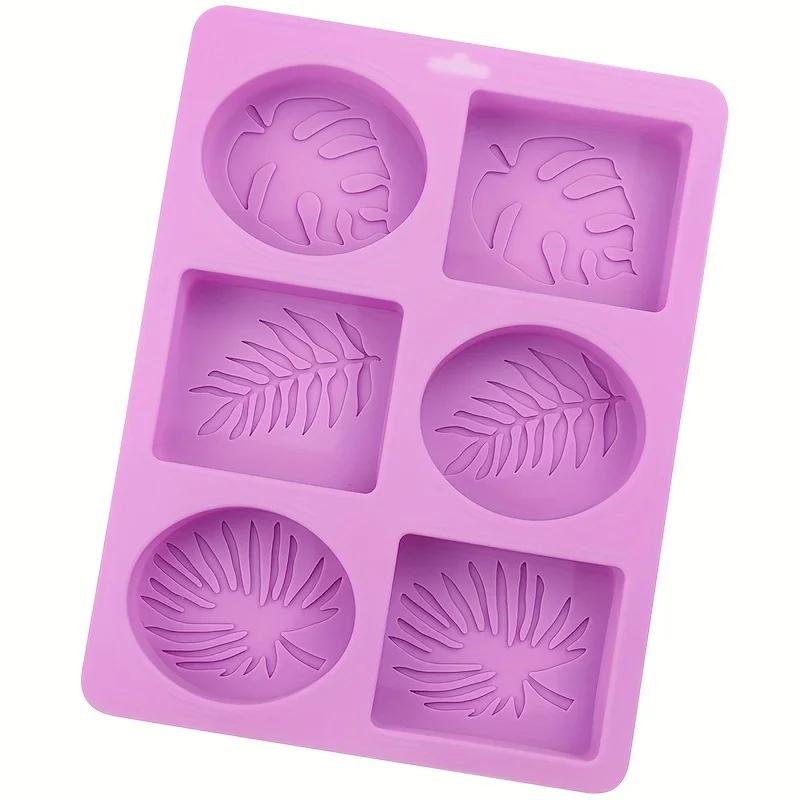 Round and Square Leaf Silicone Soap Mold Handmade Soap Making Supplies Diy Plaster Resin Candle Kit Cake Baking Tools