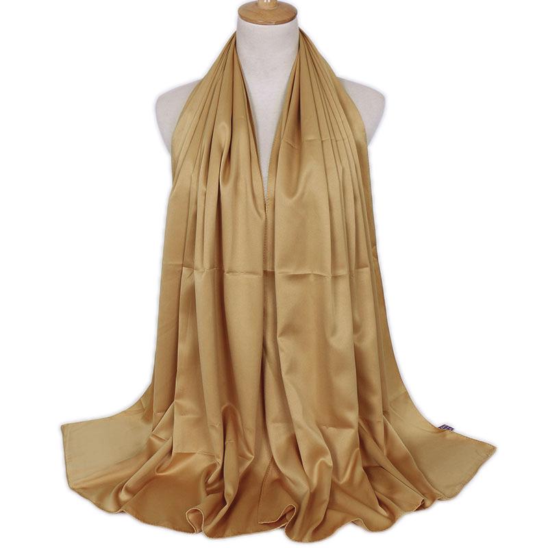 Fashion new plain malaysia satin silk hijab scarf solid color long muslim scarves headscarf turban muslim shawl female