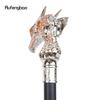 Pomarańczowo-biała luksusowa głowa smoka laska moda dekoracyjna laska Gentleman elegancka Cosplay laska gałka Crosier 94cm