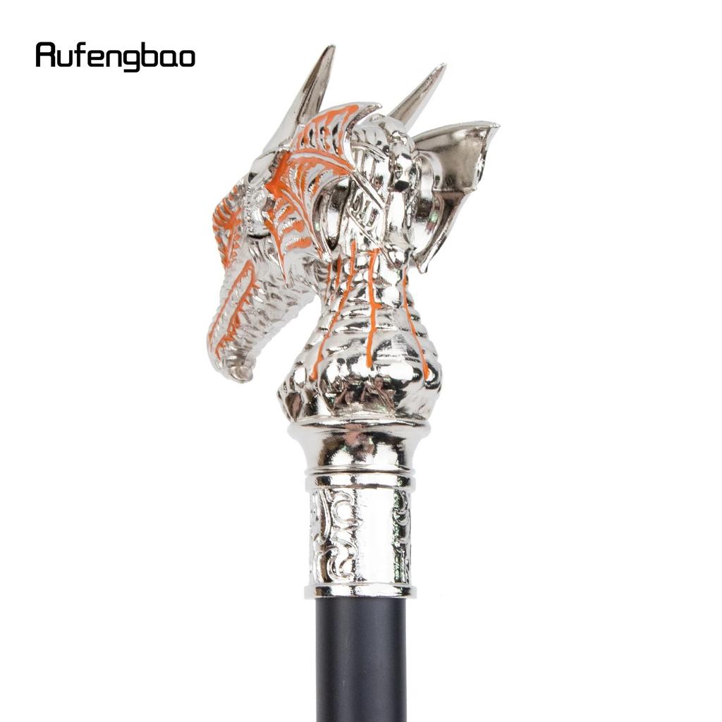 Portocaliu, alb, de lux, cu cap de dragon, baston de mers, bast decorativ de moda, domn, elegant, cosplay, baston, buton, 94 cm