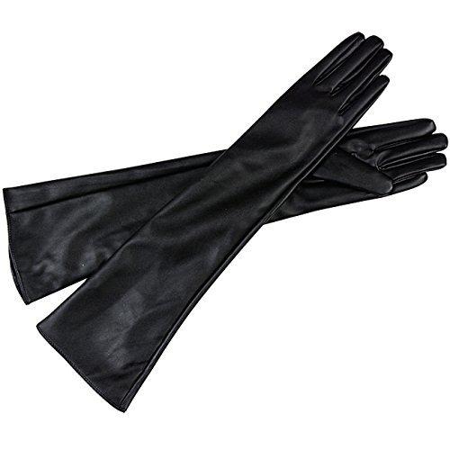 JOYBANK Faux Leather Long Gloves Finger Length Type 4color (L,