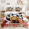 3D Digitaldruck Bett Dreiteilig Tierillustration Meeresleben Tiger Kuh Pferd Set