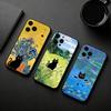 M-Matisse Monet Black Cat Funny Art  Phone Case For iPhone 17pro,16,15,14,13,12,11 Plus,Pro Max,XS,Soft Silicone Black Cover