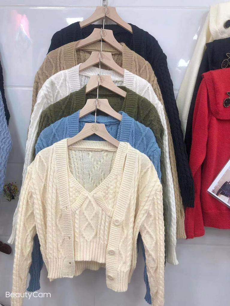 Soft Twist Sweater Two-Piece Set: 2025 Spring/Autumn Knit Cardigan & Women's Coat