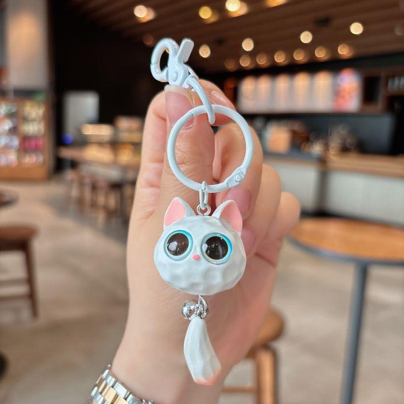Милый большой глаз кошачья голова брелок изысканный анти-потеря подвеска кошачья голова — фото 15