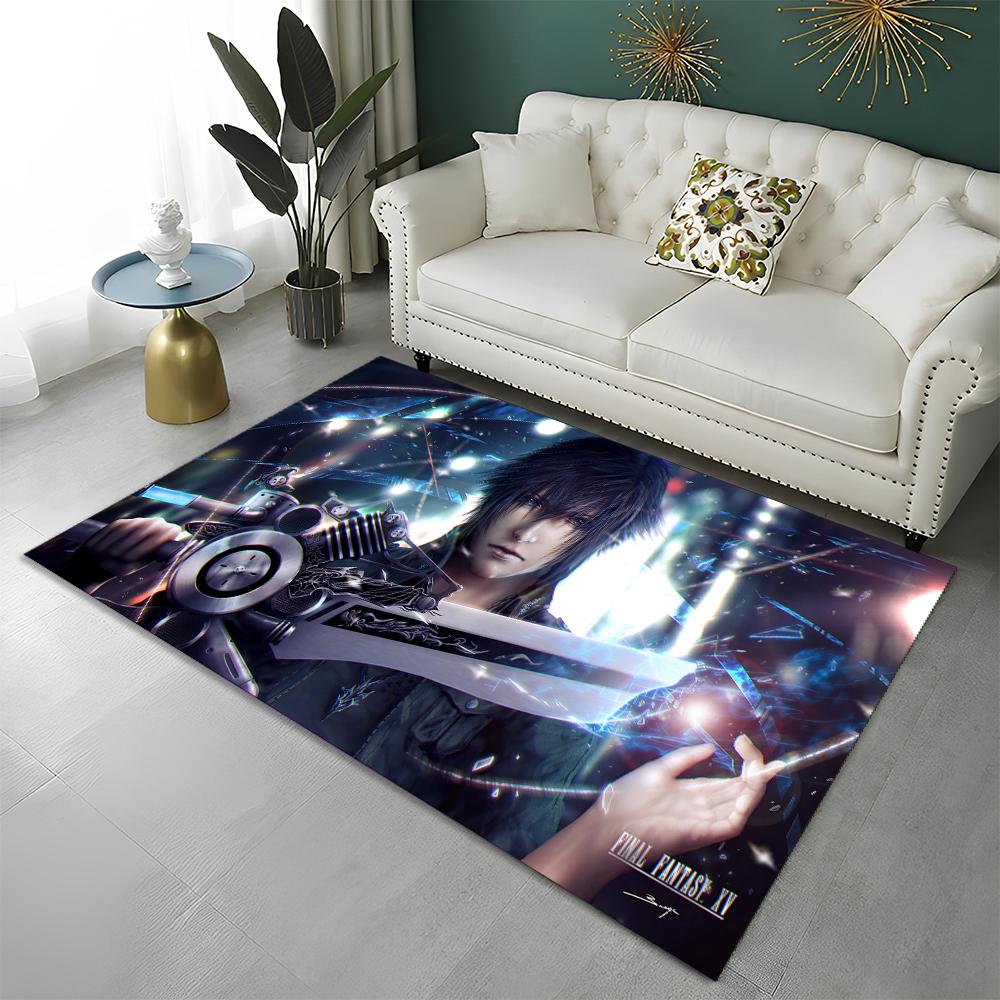 3D Final Fantasy Spiel Gamer FF14 HD Teppich für Zuhause Wohnzimmer Schlafzimmer Sofa Fußmatte Dekor, Kinderbereich Teppich Rutschfeste Bodenmatte