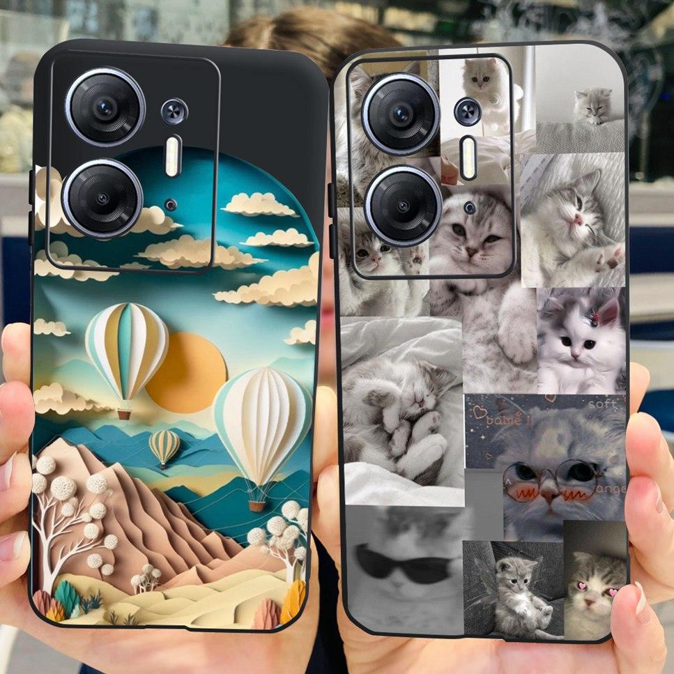 For Infinix Hot 30 5G 6.78" Case Flower TPU Soft Silicon Black Cover For Infinix HOT 30 Hot30 X6832 Astronaut Phone Cases Fundas
