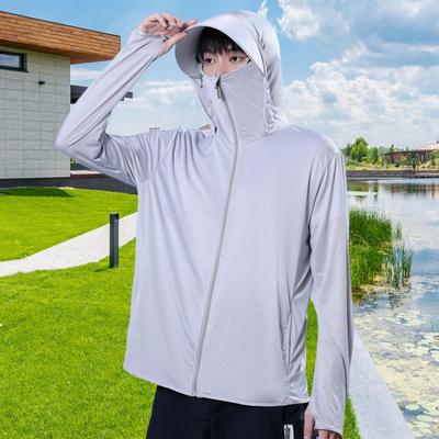 Men's Hooded Sun Protection Shirt Cooling Soft with Detachable Hat Brim Summer Hoodie for Rock