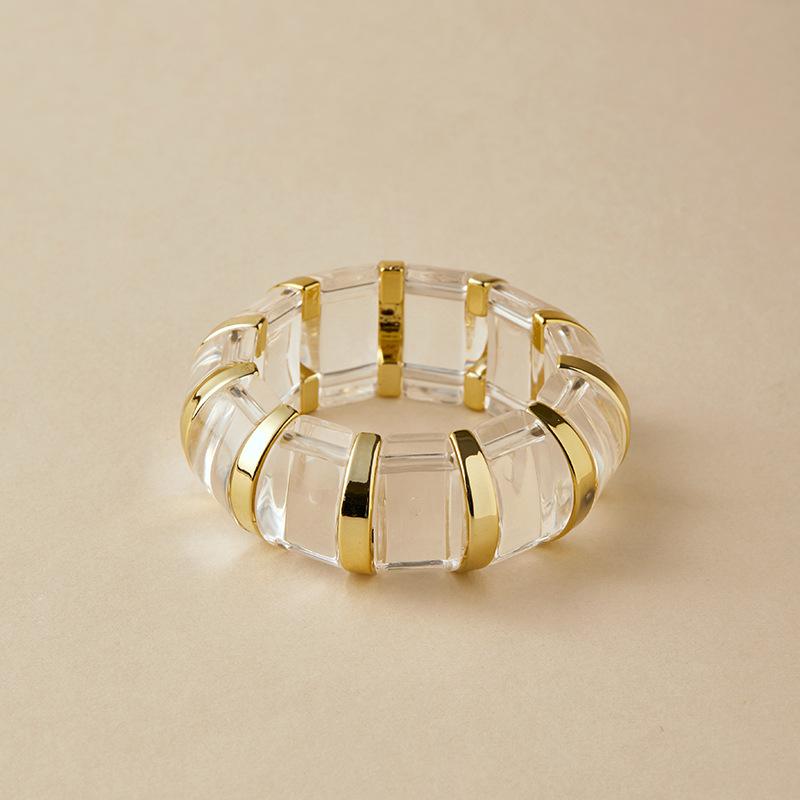 Bohemian Acrylic Elasticity Bracelet Exaggerate Women Simple Geometric Cuff Jewelry  Accessories