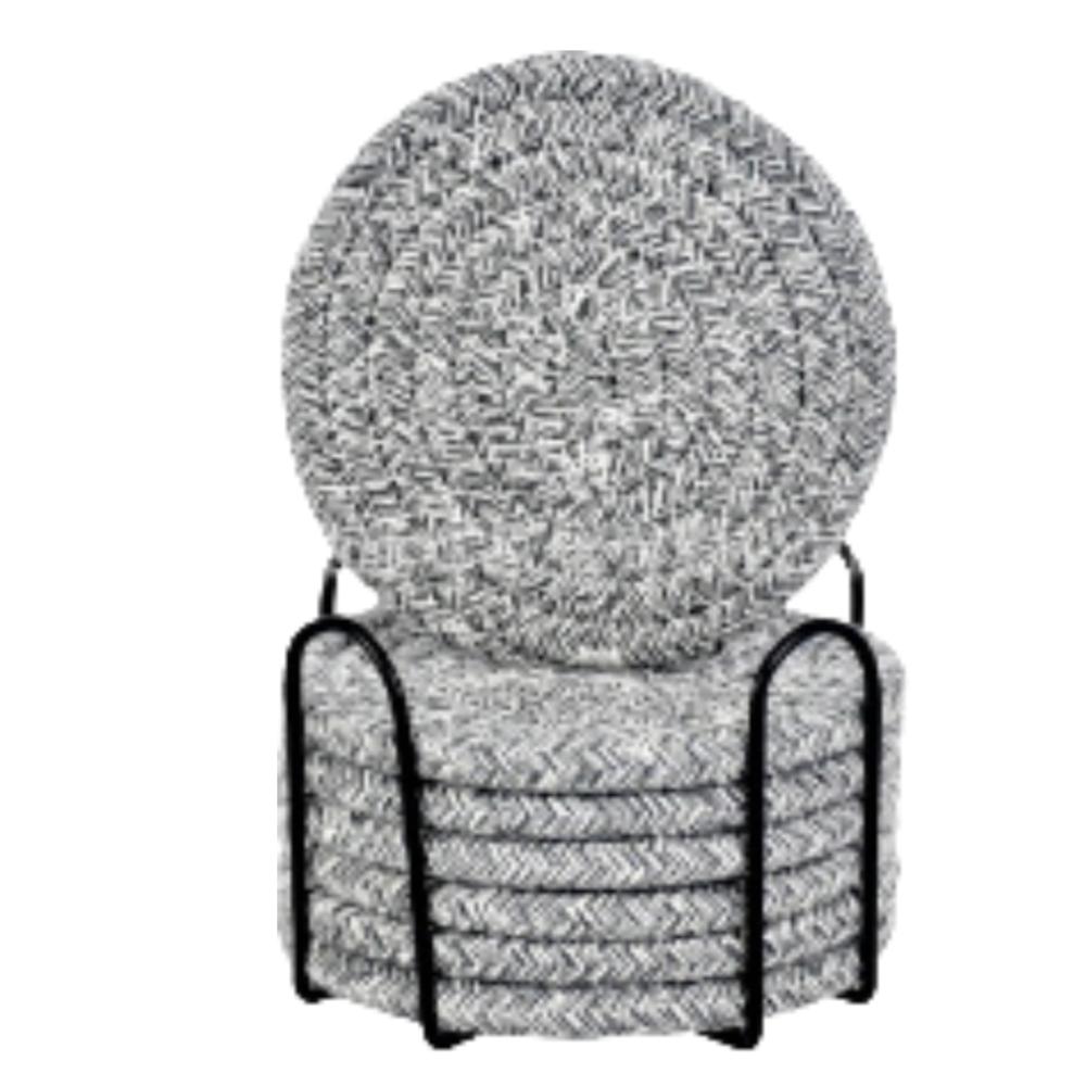 8pcs Handwoven Coasters Made of Cotton Absorbent and Heat-resistant Solid Color Nordic Style Coaster for Home Decoration
