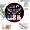 2D Flat, 1pc Round Aluminum Hanging Sign, 250th USA Patriotic Bald Eagle Design, Vintage American Flag Metal Sign, Perfect for Front Door, Porch