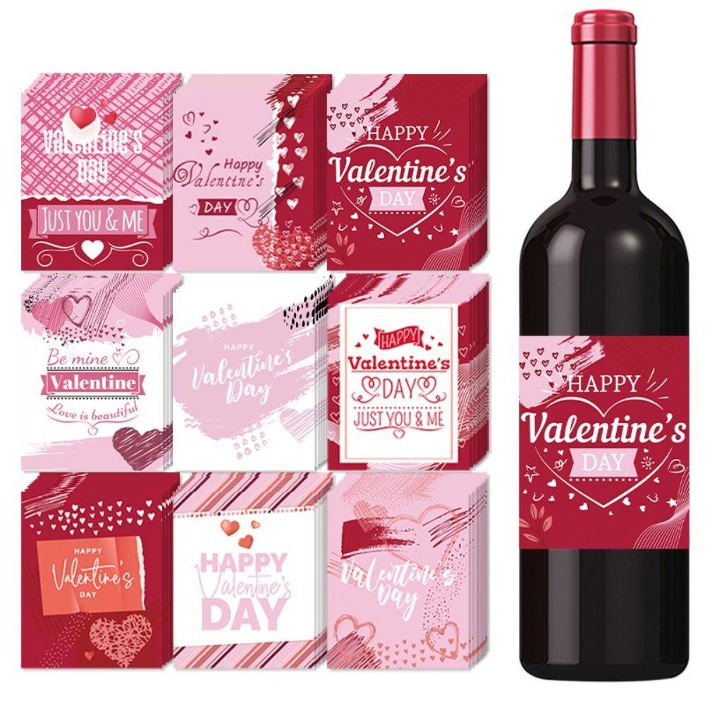 

36PCS/SET Square Wine Bottle Stickers Exquisite Bottle Gift Wrapping Tag Home 36Pcs/Set