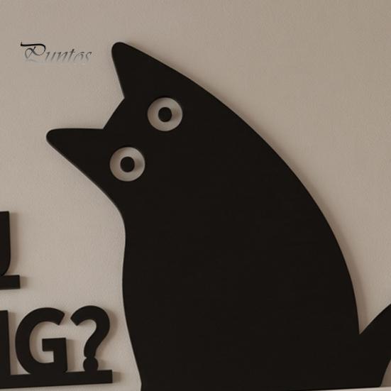 Holiday Door Accents Nosy Black Cat Topper Decor, Halloween Corner Acrylic Home Decor Top Figurine for Bathroom Bedroom Gift Lovers Mysterious