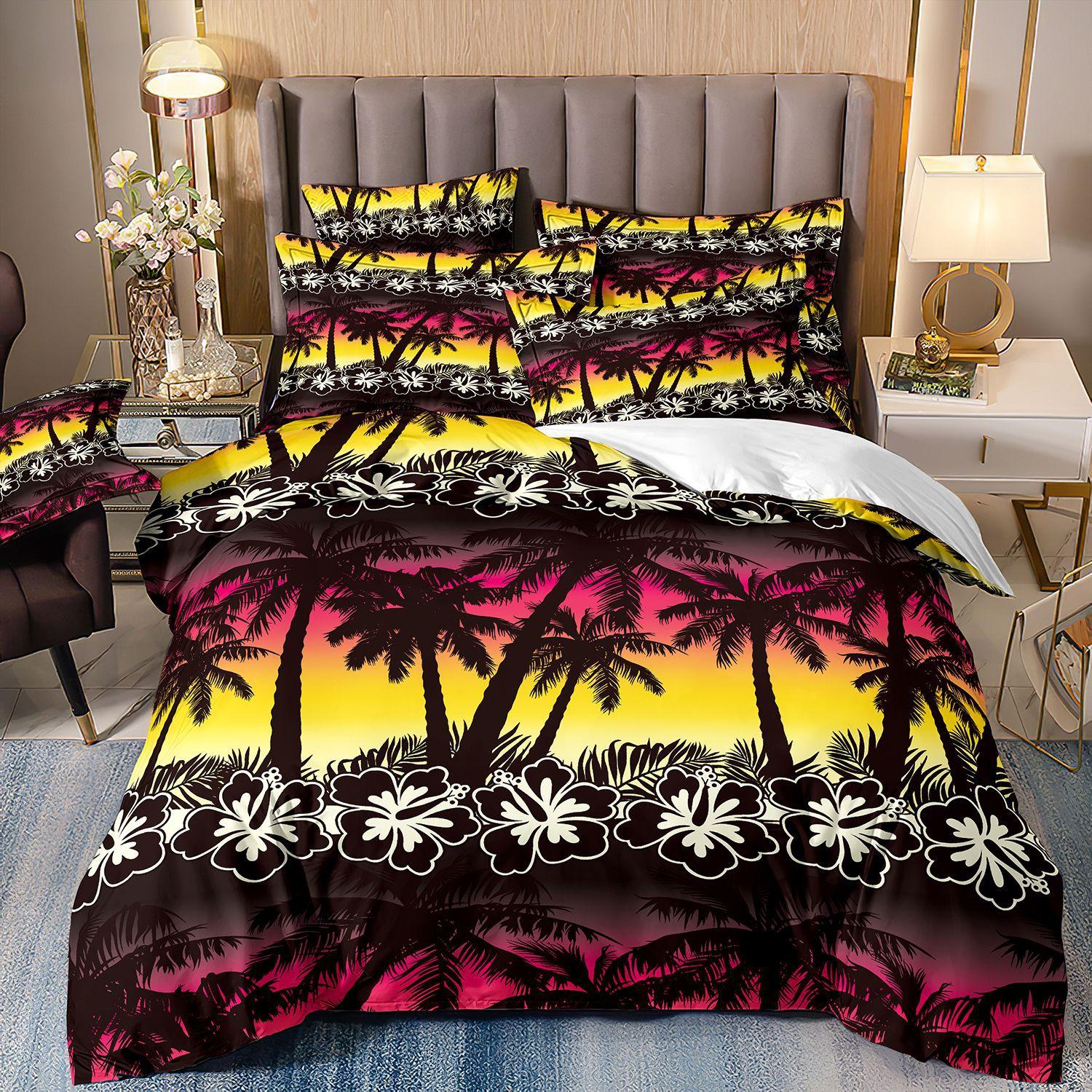 

3D Digital Printing Three-Piece Flower Rose Pattern Quilt Cover Pillowcase cover 70 * 133 and 50 * 75 * 1