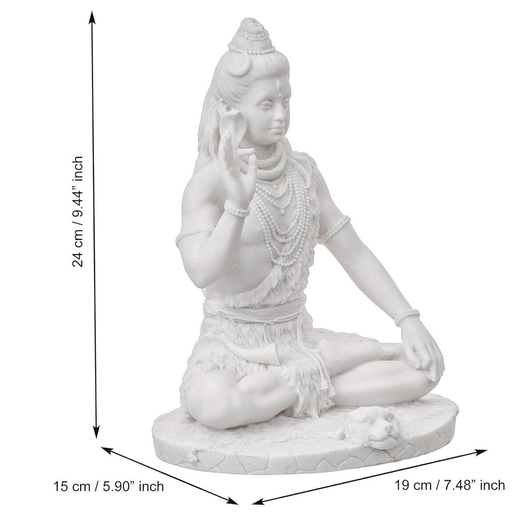 Weiße Polyresin-Segensstatue von Lord Shiva