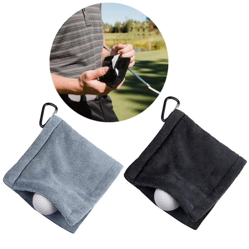 Golf Wipe Cloth Cleaner Microfiber Golf Ball Cleaning Towel with Carabiner Hook