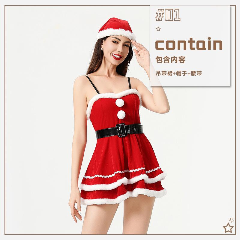 2026Christmas costumes, European and American women's fashion, sexy and alluring outfits, Santa Claus costumes, Christmas attire Lolita Dress