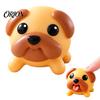 Funny Tongue Out Puppy Tongue-Popping Pug Fidget Toy, Press & Pop-Out Squishy Soft Office Desk Accessories Squeeze Stress Relief Desktop Gift for Kids