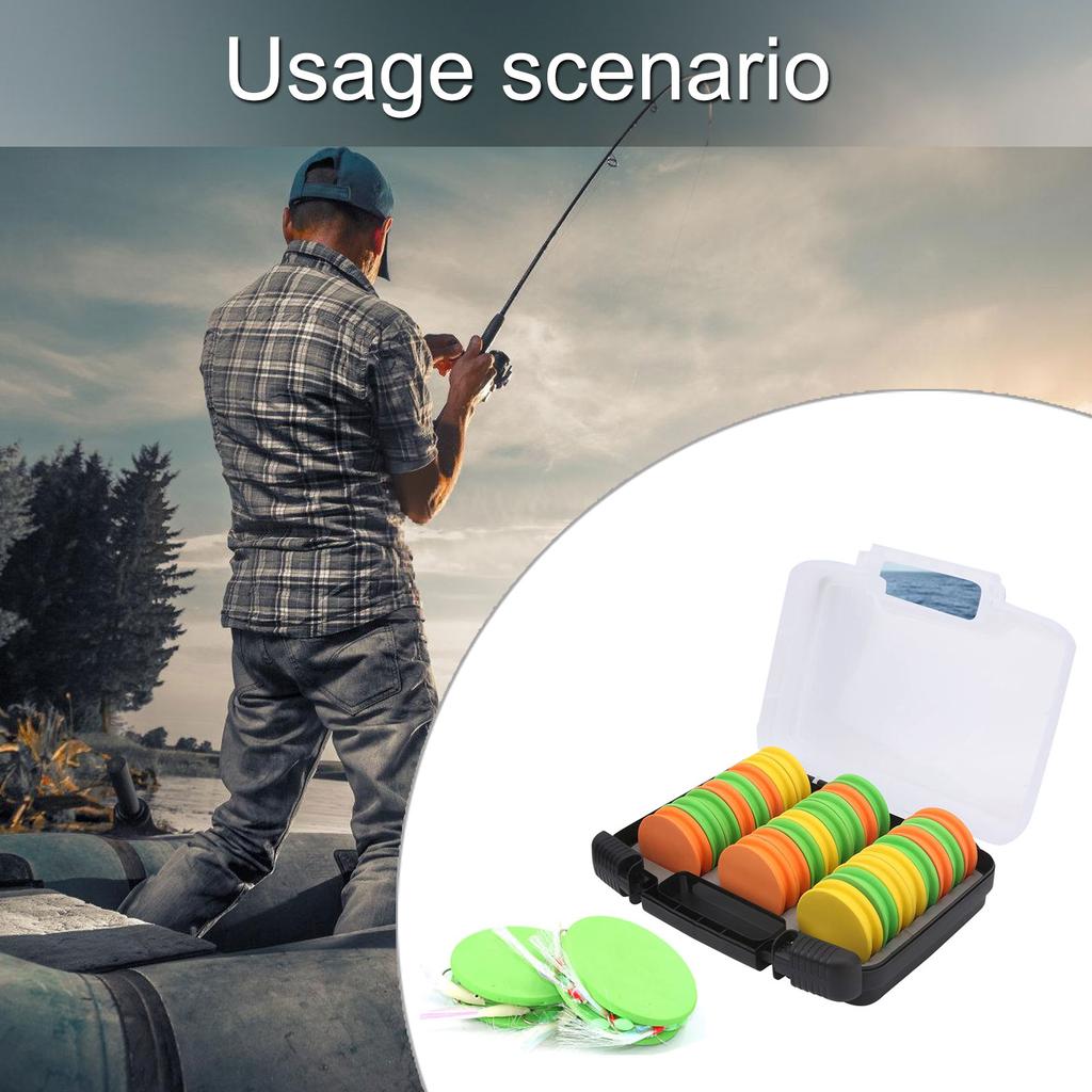 24Pcs Round Fishing Line Foam Spools Winding Board with Fishing Tackle Box Fishing Line Holders Storage Organizer