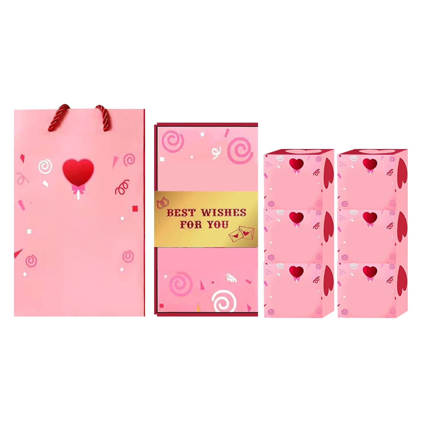 

Valentine s Day Surprise Gift Box, Exploding Gift Box, DIY Gift Bag, Heart-Shaped -Up Greeting Card, Suitable For Anniversaries One Size