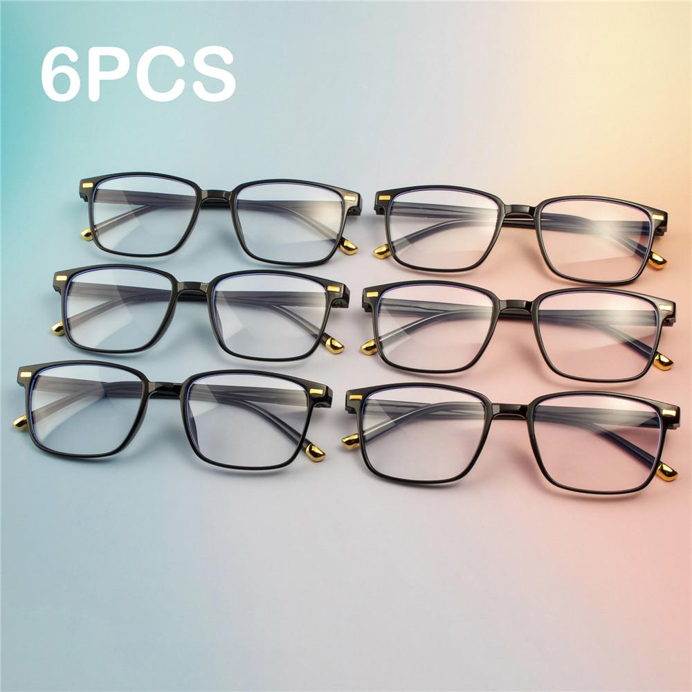 

6PCS Fashion Anti-Blue Light Reading Glasses Ultra-Light Eye Protection Readers Eyewear Unisex Elegant Presbyopia Glasses C1