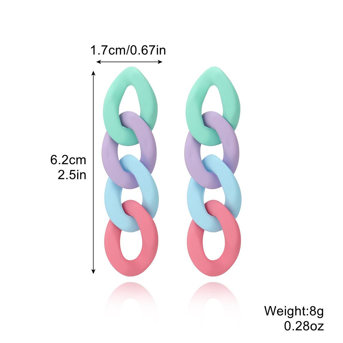 

Весенние и летние серьги Модные ветровые серьги Ins Macaron Dopamine Color Acrylic Chain Earrings Trendy Earrings 2025 Повседневные украшения