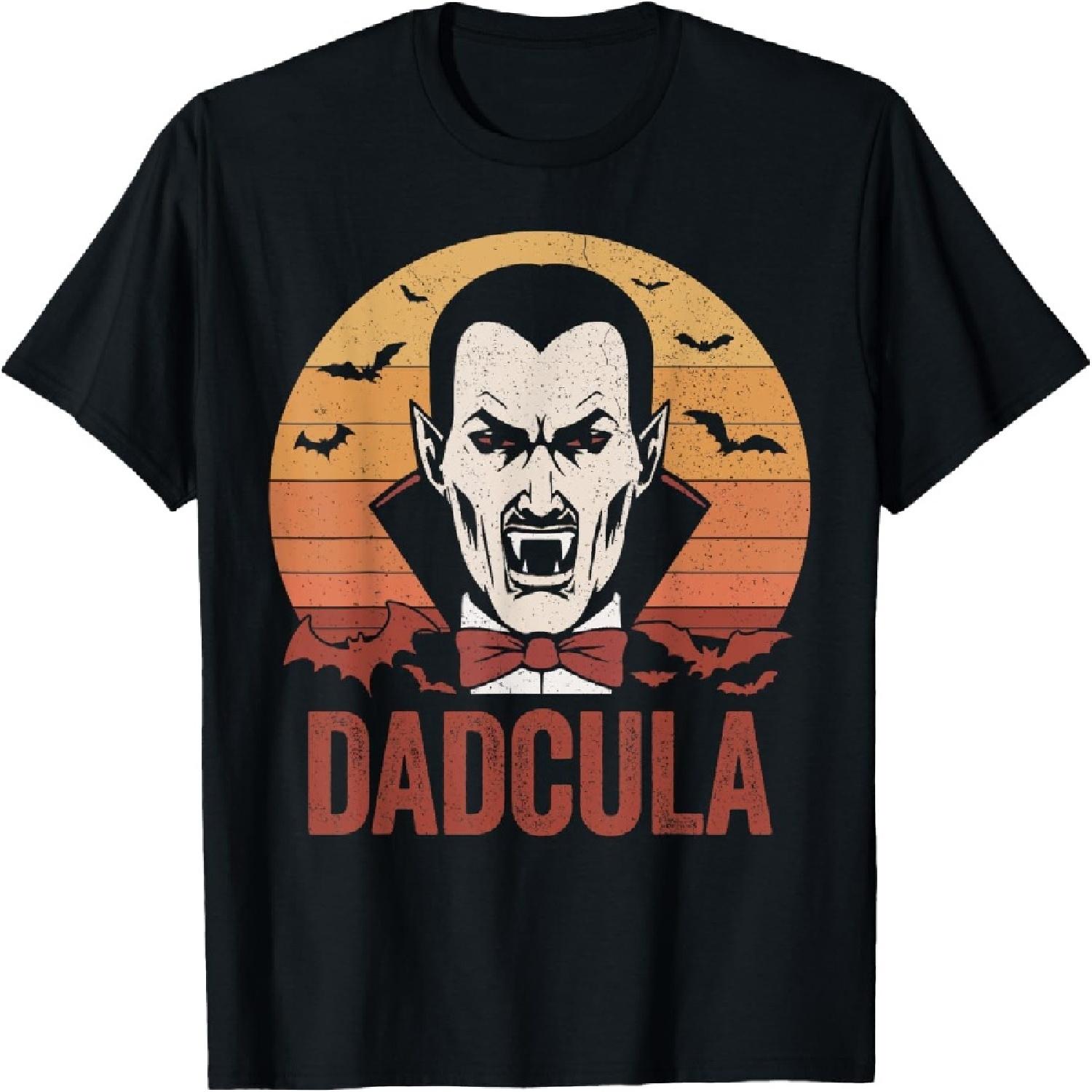 Dadcula, vintage dracula dad pun, retro halloween dracula T-Shirt S