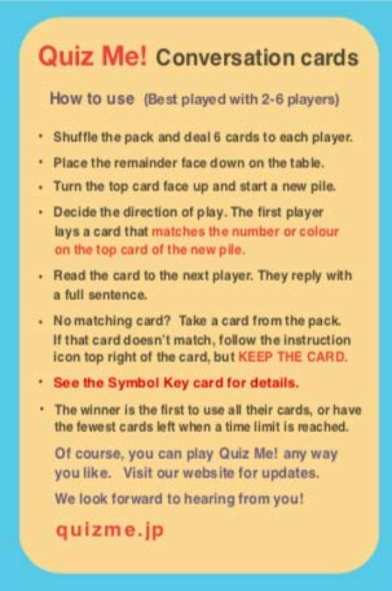 Quiz English Conversation Card Game Student Pack 1 Learning Me! [English Material]