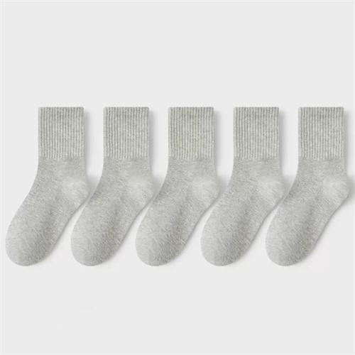 5Paare/Set 3-13 Jahre Baby Mädchen Jungen Lässige Sportsocken Einfarbig Weiche Baumwolle Vier Jahreszeiten Schulsocken Schwarz Weiß Grau Kinder Socken