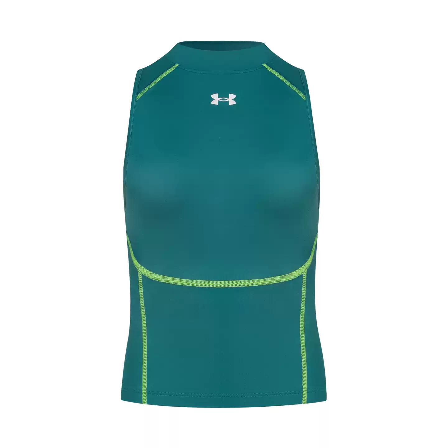 

Under Armour HeatGear Elite Neolast Training Fitted Half High Neck Sleeveless Sports Vest Women tops 6015370-338 XL