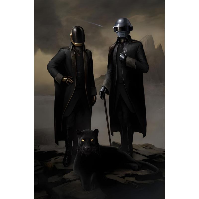 Vintage Daft Punk 1997 Album Music Legend Art Poster Canvas Painting Wall Prints Picture for Living Room Music Studio Home Decor